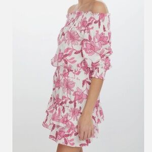 Generation Love Womens Fiona Floral Printed Pink Cotton Mini Dress Large